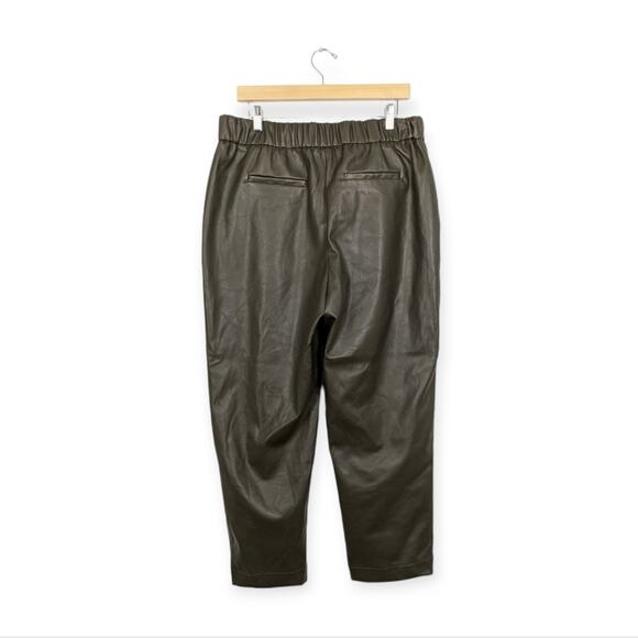 NWT A New Day Women's High-Rise Faux Leather Tapered Ankle Pull-On Pants Size L - Picture 2 of 8